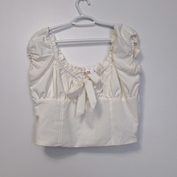 lottie moss pacsun milkmaid tie front bustier top - Picture 12 of 13